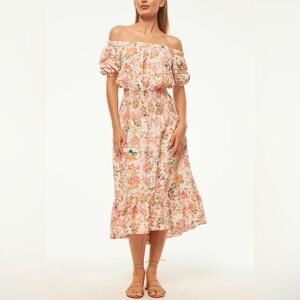 NWT Misa Los Angeles Paola Off Shoulder Floral Smocked Dress